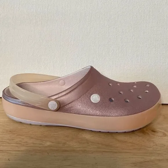 Crocs Crocband Unisex Ice Pop Metallic Pink Barbie Slip On Clogs Men-9/Women-11 - Picture 10 of 10
